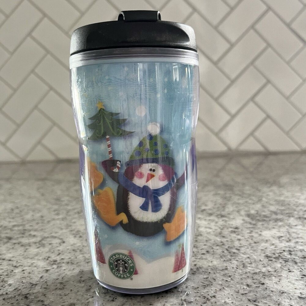 Starbucks Barista 2004 Snowman 8 oz Double Wall 3D Holiday Tumbler Cup